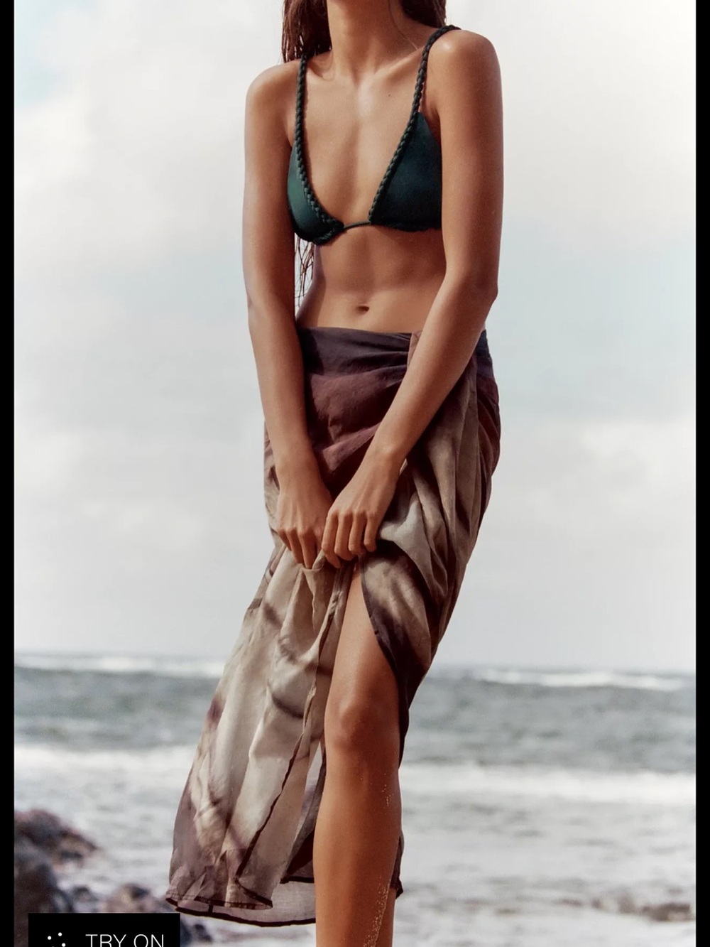 Zara printed knotted pareo skirt